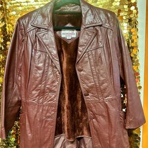 Elegant Brown Leather Women's Jacket